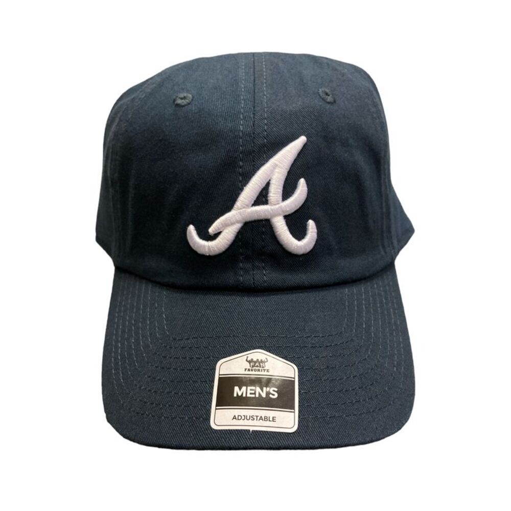 Genuine Merchandise Men's ATL Braves Stitch Logo Adjustable Baseball Cap - Navy